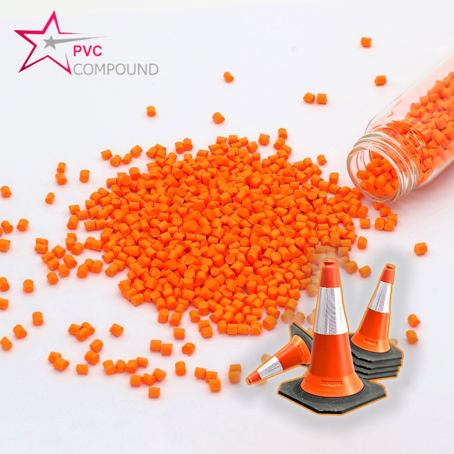 DAYGLO ORGANGE PVC ROAD CONES COMPOUND GRANULES